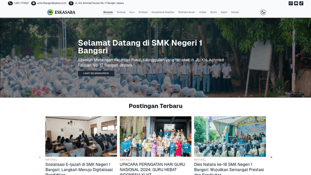 Web SMK NEGERI 1 BANGSRI dengan ReactJS dan Laravel
